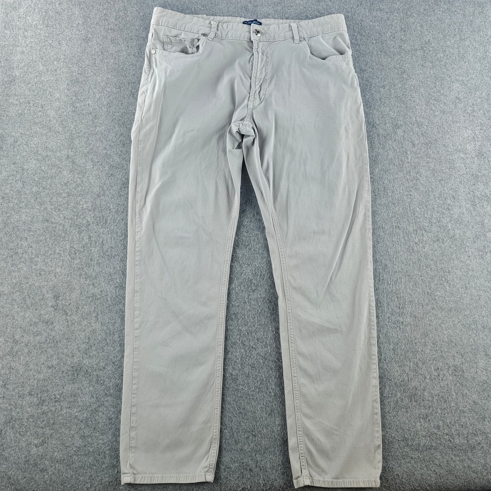 Peter Millar Wayfare Tailored Fit Pants Mens 36x30 Gray Tencel Cotton Stretch